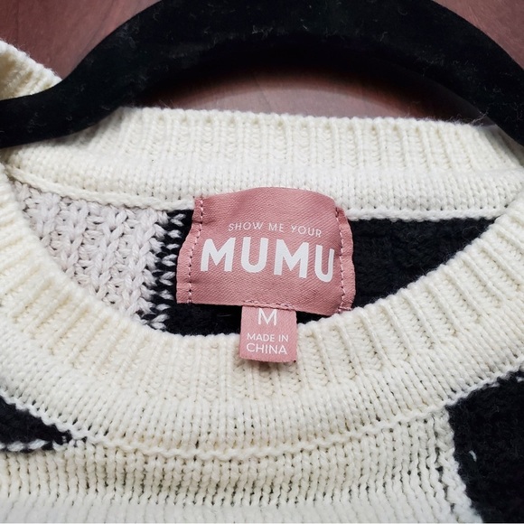 Show Me Your MuMu Ember Sweater Dress | Patchwork Knit Tunic M - Picture 3 of 9